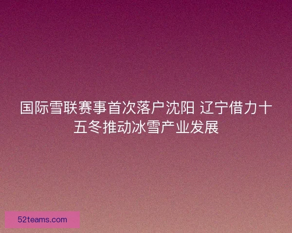 国际雪联赛事首次落户沈阳 辽宁借力十五冬推动冰雪产业发展
