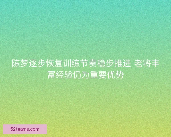 陈梦逐步恢复训练节奏稳步推进 老将丰富经验仍为重要优势